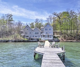 Waterfront Seneca Lake House Fire Pit and Boat Dock